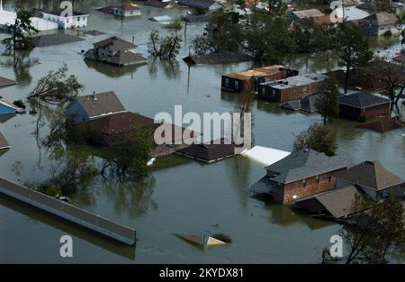 Hurricane Katrina, New Orleans, LA, August 30, 2005 -- Neighborhoods throughout the city are flooded as a result of Hurricane Katrina. Jocelyn Augustino/FEMA Stock Photo