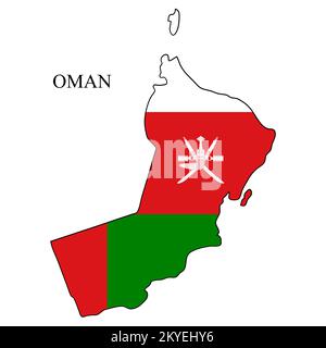 Oman map vector illustration. Global economy. Famous country. Middle East. West Asia. Stock Vector