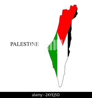 Palestine map vector illustration. Global economy. Famous country. Middle East. West Asia.