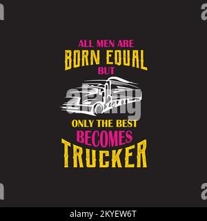 Trucker illustration design, t-shirt vector design Stock Vector