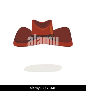 Cowboy hat isolated element. Vector drawing illustration for icon, game, packaging, banner. Wild west, western, cowboy concept Stock Vector