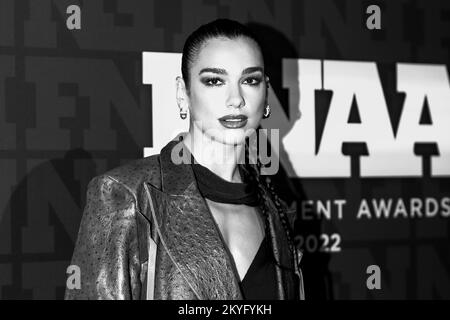 Dua Lipa attends the 2022 Footwear News Achievement Awards at Cipriani South Street in New York on November 30, 2022 Stock Photo