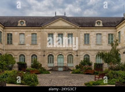Troyes, France- 13 September, 2022: view of the historic Hotel Dieu-Le-Comte in the old city center of Troyes Stock Photo