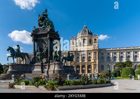 Vienna, Austria - 22 September, 2022: the Maria Theresa Monument and natural history museum in downtown Vienna Stock Photo