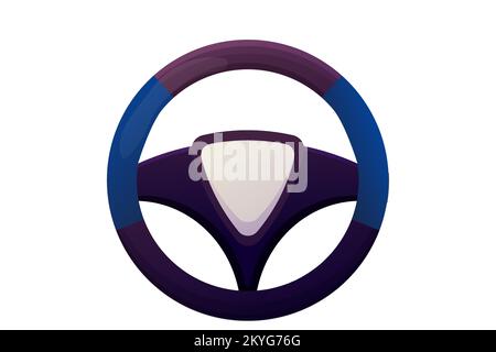 Steering wheel in cartoon style isolated on white background. auto controller, test drive. . Vector illustration Stock Vector