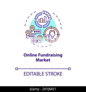 Online fundraising market concept icon Stock Vector