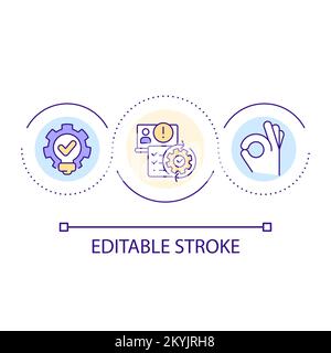 Reduce chance of errors in coding loop concept icon Stock Vector