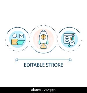 Software production testing loop concept icon Stock Vector