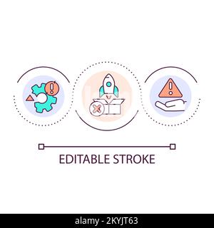 Product output failure loop concept icon Stock Vector