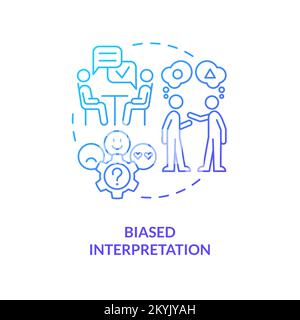 Biased interpretation blue gradient concept icon Stock Vector