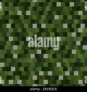 Abstract seamless pattern with green colored chaotic square tiles Stock Vector