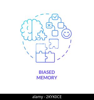 Biased memory blue gradient concept icon Stock Vector