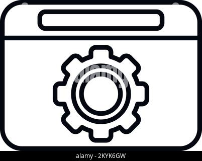 Gear system icon outline vector. Button interface. Internet website Stock Vector