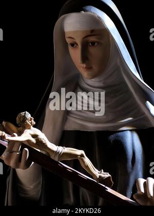 Saint Rita of Cascia. Beautiful half-length image of Santa Rita of Cascia. Stock Photo