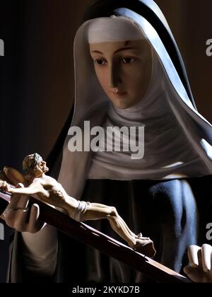 Saint Rita of Cascia. Beautiful half-length image of Santa Rita of Cascia. Stock Photo