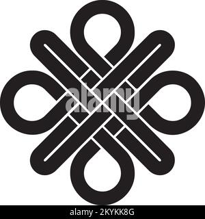 Symbol made with Celtic knots to use in designs for St. Patrick's Day. Stock Vector