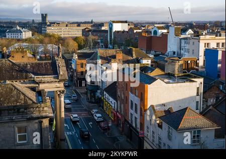 Limerick, Ireland - 22nd November 2022: Looking down on Henry street in Limerick city centre, Republic of Ireland. Stock Photo