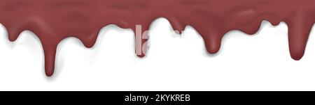 Dark dripping caramel, pattern on white background - Vector illustration Stock Vector