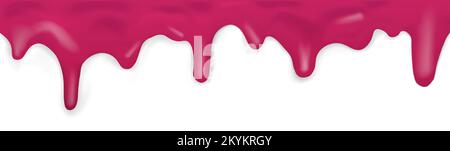 Dark dripping caramel, pattern on white background - Vector illustration Stock Vector