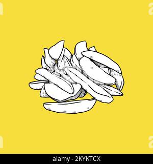 Potato slices isolated on background. - Vector. Vector illustration Stock Vector