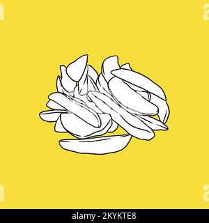 Potato slices isolated on background. - Vector. Vector illustration Stock Vector