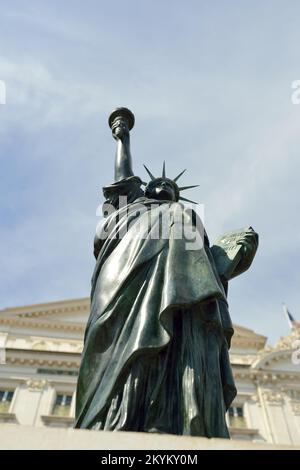 NICE, FRANCE - AUGUST 15, 2015: sculpture on street of Nice. Nice is the fifth most populous city in France, after Paris, Marseille, Lyon and Toulouse Stock Photo