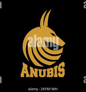 Modern Egyptian god Anubis logo Stock Vector