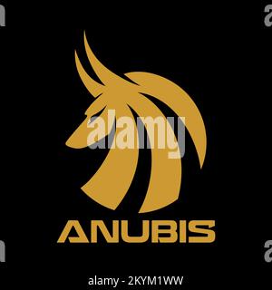 Modern Egyptian god Anubis logo Stock Vector