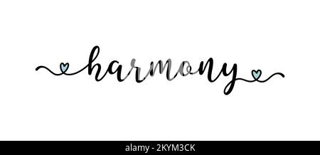 Hand sketched HARMONY word as ad, web banner Stock Vector