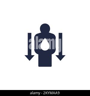 dehydration, low body water icon Stock Vector