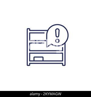 empty inventory or shelves line icon Stock Vector
