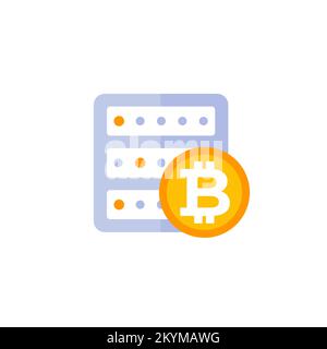 bitcoin miner vector flat icon Stock Vector