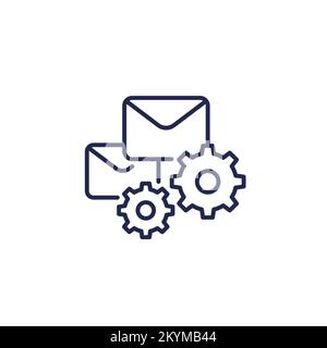 email automation line icon on white Stock Vector