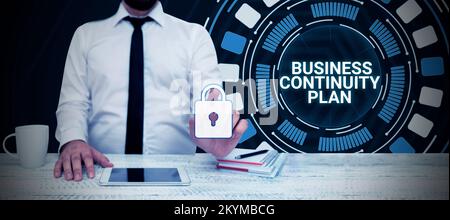 Inspiration showing sign Business Continuity Plan. Word for creating systems prevention deal potential threats Stock Photo