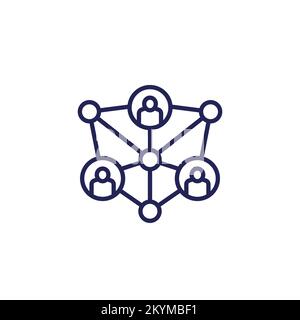 holacracy line icon on white Stock Vector