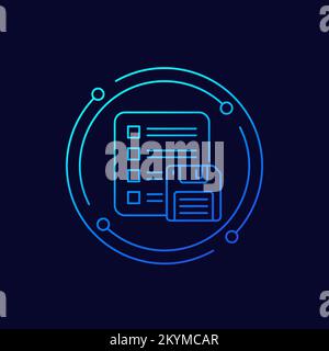 select files for backup line icon, vector Stock Vector