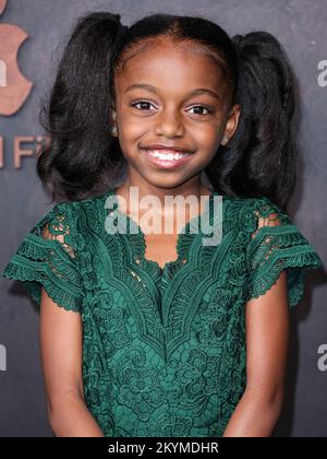 Westwood, United States. 30th Nov, 2022. WESTWOOD, LOS ANGELES, CALIFORNIA, USA - NOVEMBER 30: Jordyn McIntosh arrives at the Los Angeles Premiere Of Apple Original Films' 'Emancipation' held at Regency Village Theatre on November 30, 2022 in Westwood, Los Angeles, California, United States. (Photo by Xavier Collin/Image Press Agency) Credit: Image Press Agency/Alamy Live News Stock Photo