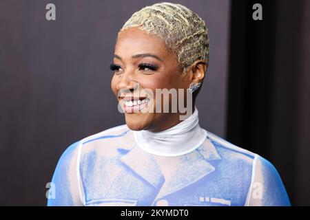 WESTWOOD, LOS ANGELES, CALIFORNIA, USA - NOVEMBER 30: American stand-up comedian and actress Tiffany Haddish arrives at the Los Angeles Premiere Of Apple Original Films' 'Emancipation' held at Regency Village Theatre on November 30, 2022 in Westwood, Los Angeles, California, United States. (Photo by Xavier Collin/Image Press Agency) Stock Photo