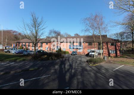 Travelodge Birmingham Hilton Park M6 Southbound, Moto Service Area, M6 Motorway, Essington, Nr. Wolverhampton, WV11 2AT Stock Photo