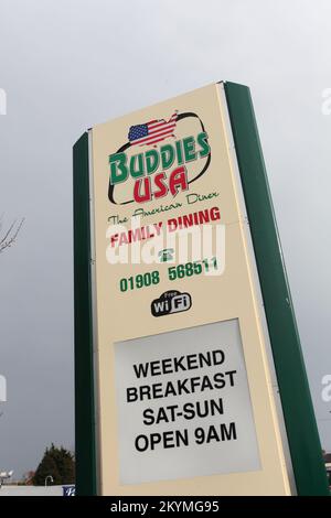 Buddies USA & Travelodge, A5 Old Stratford Roundabout, Old Stratford, Milton Keynes, MK19 6AQ Stock Photo