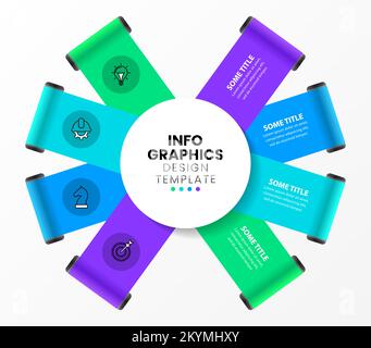Infographic template with icons and 4 options or steps. Can be used for workflow layout, diagram, banner, webdesign. Vector illustration Stock Vector