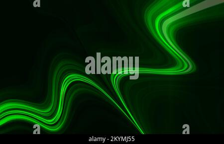 Abstract modern dark green background with flowing movement lines. Vector illustration Stock Vector
