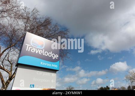 Travelodge Kinross Moto services, M90 Junction 6, Turfhills Tourist Centre, Kinross, KY13 0NQ Stock Photo