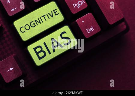 Conceptual caption Cognitive Bias. Business overview Psychological treatment for mental disorders Stock Photo