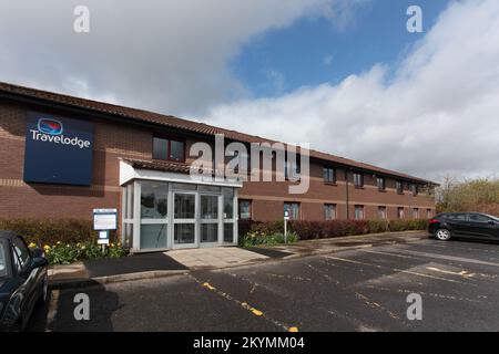 Travelodge Kinross Moto services, M90 Junction 6, Turfhills Tourist Centre, Kinross, KY13 0NQ Stock Photo