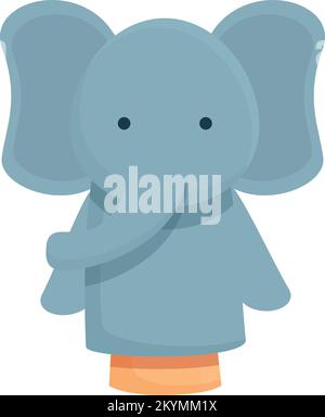 Puppet elephant icon cartoon vector. Show stage. Animal doll. Puppet ...
