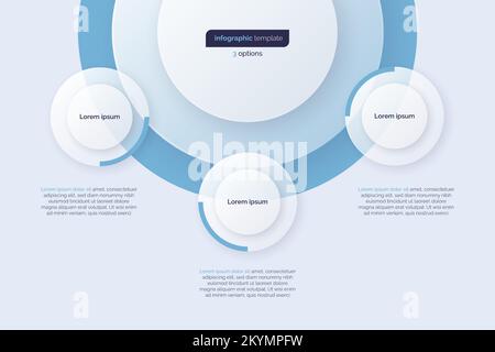 Three option circle infographic design template. Vector illustration Stock Vector