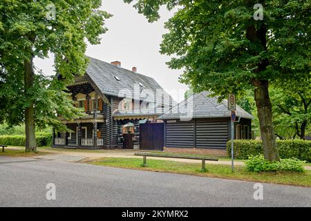 Typical edifice of the Alexandrowka Russian colony in Potsdam, Brandenburg, Germany. Stock Photo