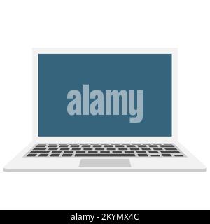 Laptop in flat style. Computer symbol. Stock Vector