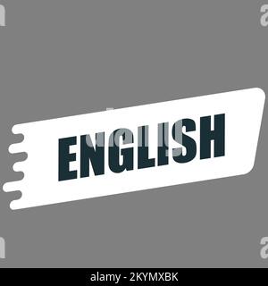 English title. Banner with language chose.  Stock Vector